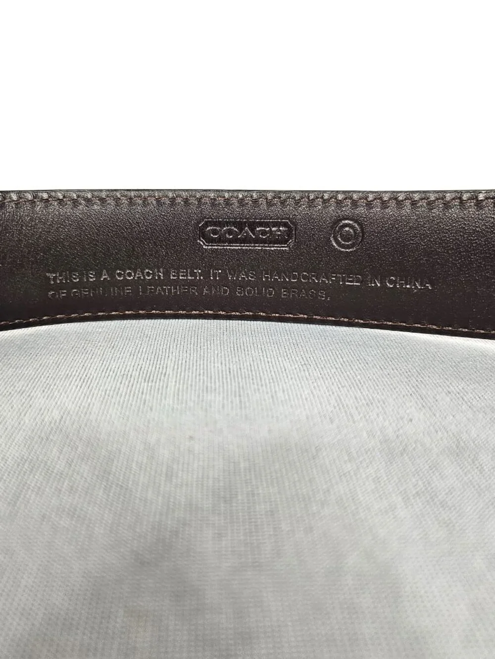 Coach 8400 Brown Leather Belt | Solid Brass Buckle | Size Large